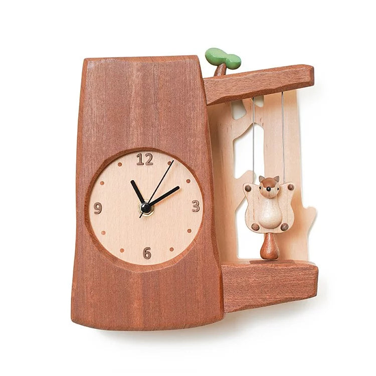 Wooden Clock/ Flying Squirrel