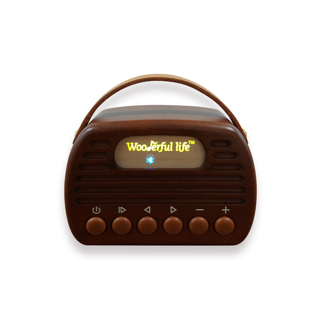 Mini 198 Retro Bluetooth Speaker - Hickory مكبر صوت كلاسيكي - بني فاتح