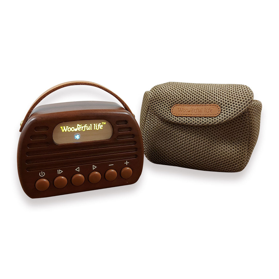 Mini 198 Retro Bluetooth Speaker - Hickory مكبر صوت كلاسيكي - بني فاتح