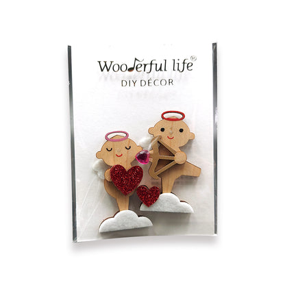 Wooden Tag - Cupid قطعة تزيين خشبية - كيوبد